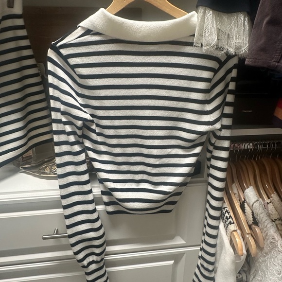 Lovers + Friends Black and White Striped Long Sleeve Top and Skirt Set - Picture 9 of 9